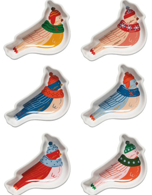 Holiday Bird Trinket Dishes