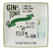 Stoneware Plate w/Cocktail Recipe