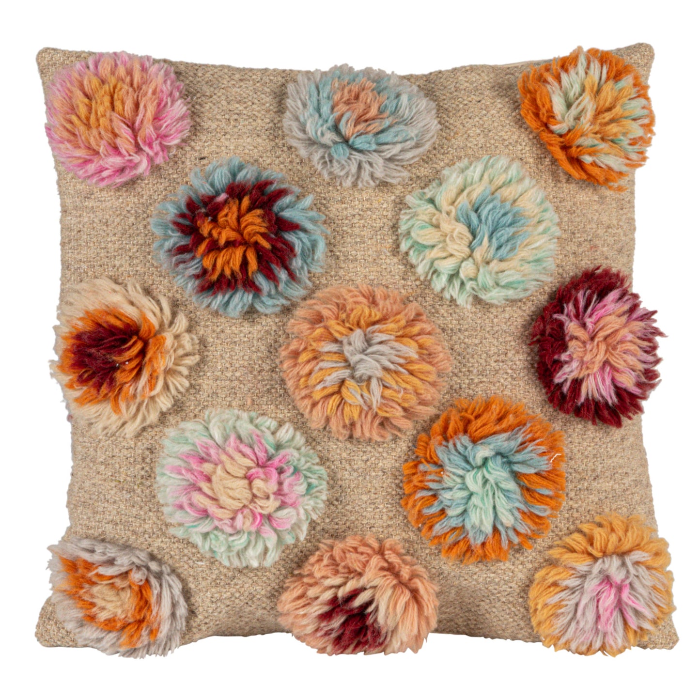 New Zealand Wool Tufted Circles Pillow