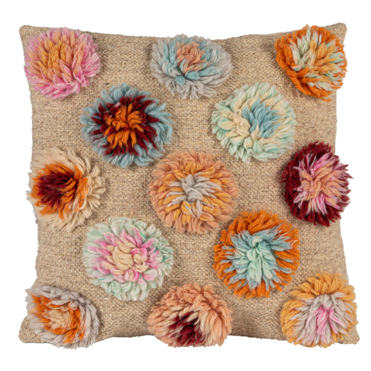 New Zealand Wool Tufted Circles Pillow