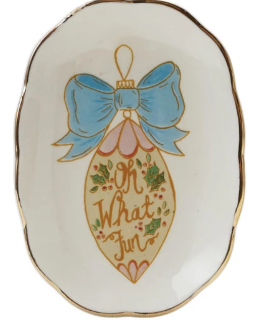 Stoneware Scalloped Dish Holiday