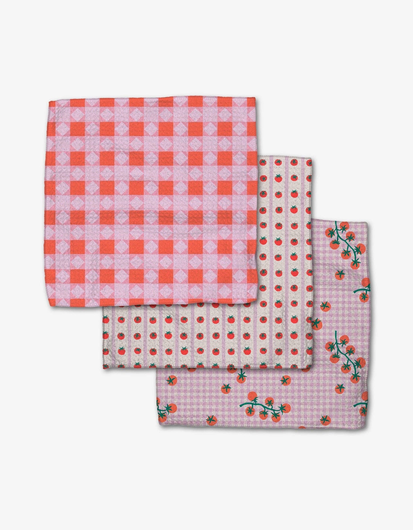 Geometry Quilt Tomato Harvest Dishcloth Set