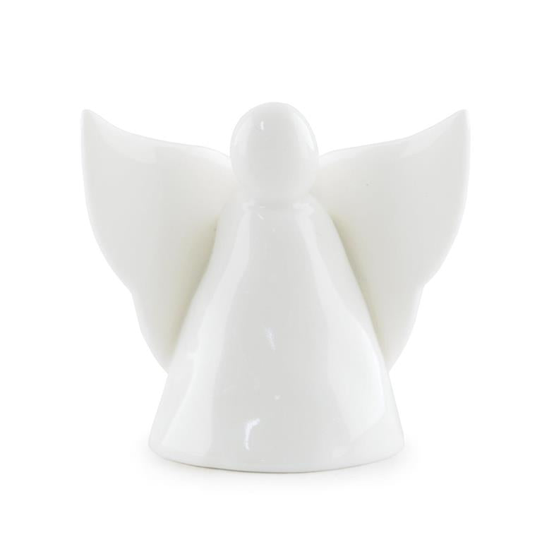 Porcelain Angel Vase and Candle Holder with hand-sculpted angel design, perfect for taper candles, flowers, remembrance gifts, and elegant holiday décor.