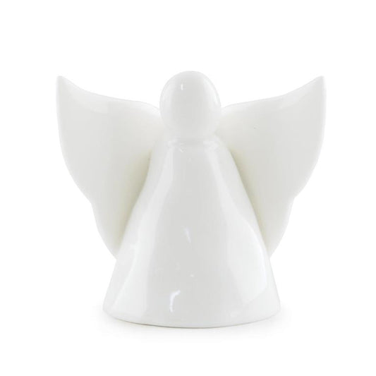 Porcelain Angel Vase and Candle Holder with hand-sculpted angel design, perfect for taper candles, flowers, remembrance gifts, and elegant holiday décor.