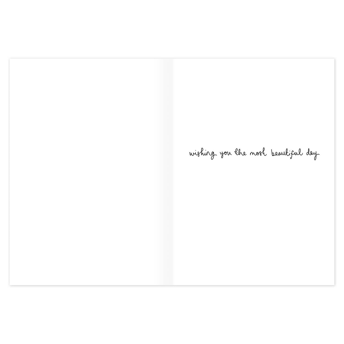 Inside of the Pressed Flowers Birthday Card with the message Wishing you the most beautiful day.