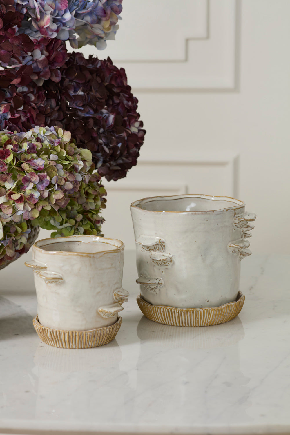 Stepped Mushroom Pot with Saucer