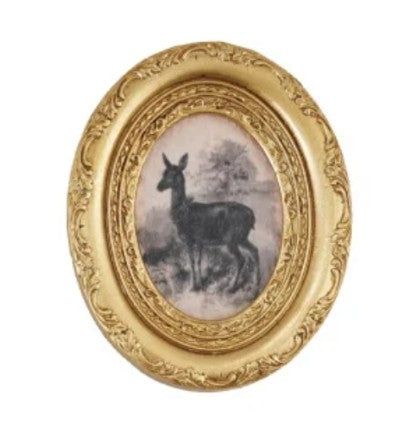 Resin Mini Framed Vintage Seasonal Art Magnet, Gold Finish, 9 Styles