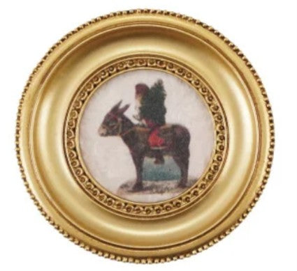Resin Mini Framed Vintage Seasonal Art Magnet, Gold Finish, 9 Styles