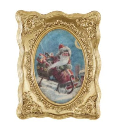 Resin Mini Framed Vintage Seasonal Art Magnet, Gold Finish, 9 Styles