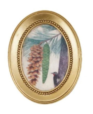 Resin Mini Framed Vintage Seasonal Art Magnet, Gold Finish, 9 Styles