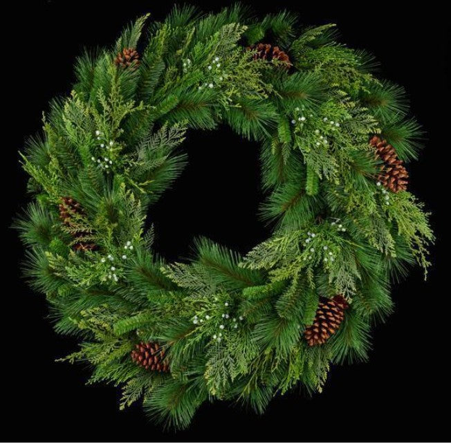 Deep Woods Mixed Pine Wreath, 36" Dia