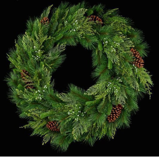 Deep Woods Mixed Pine Wreath, 36" Dia